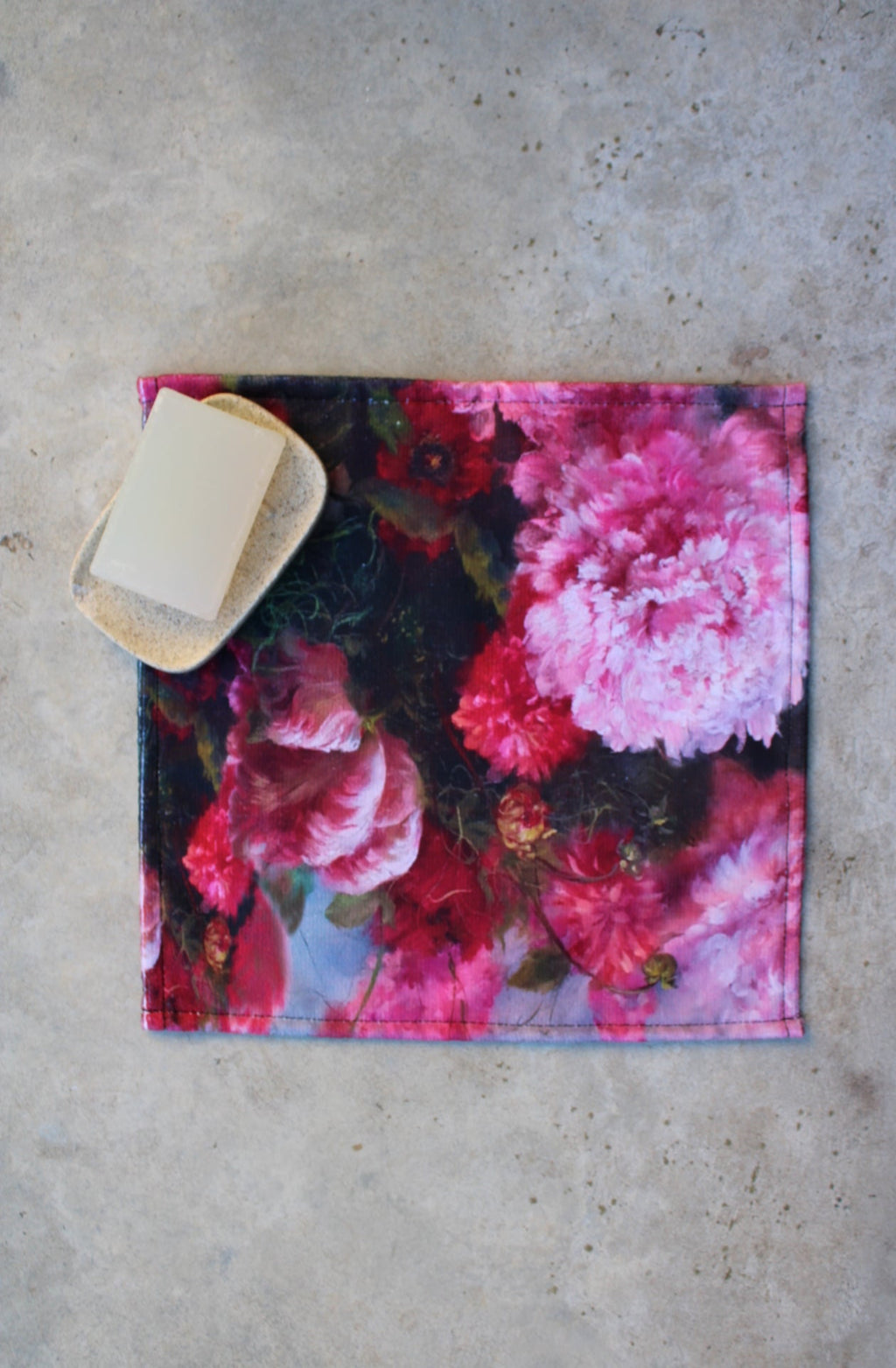 Face Towel- Pink Peony Floral