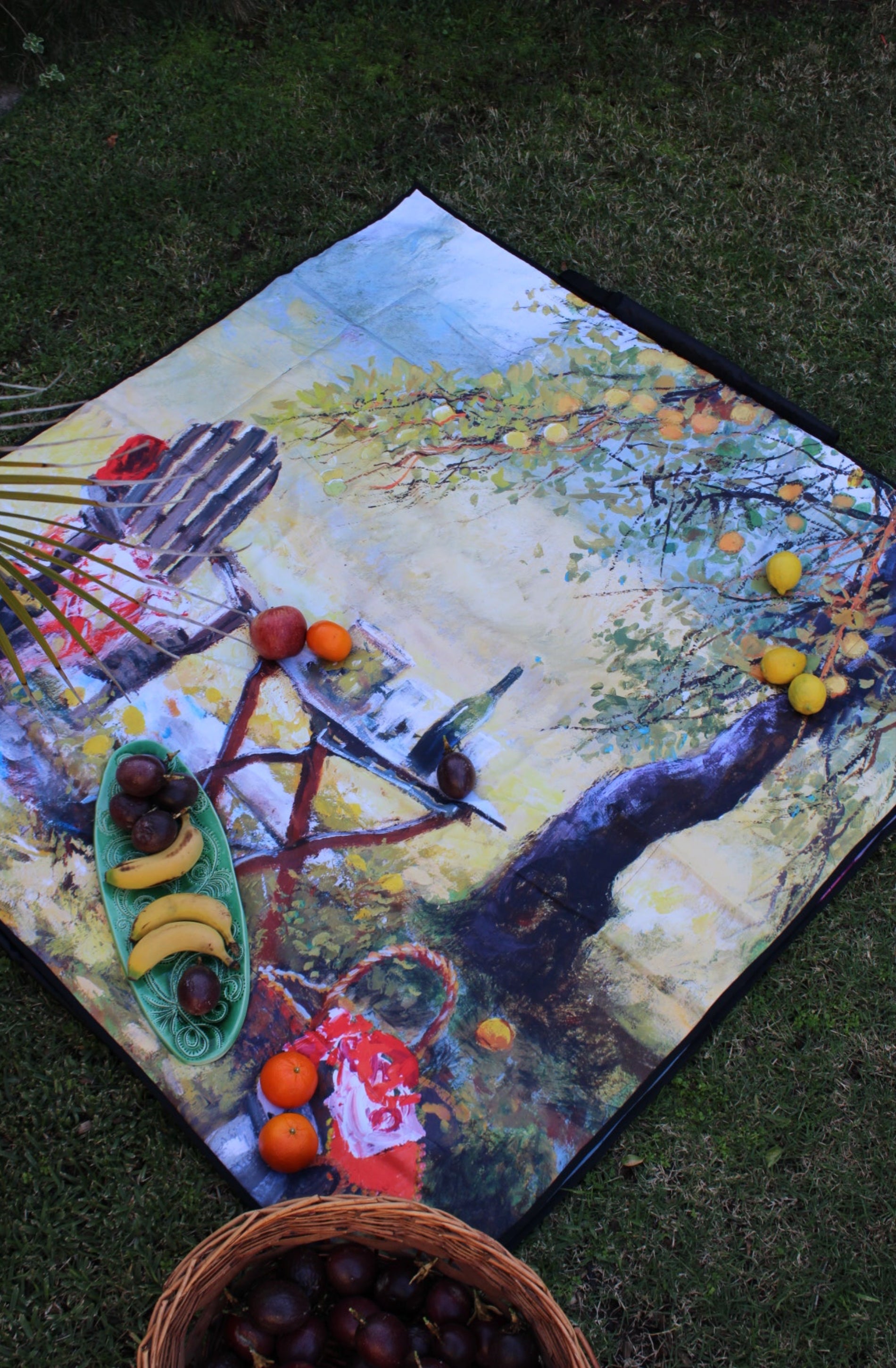 Picnic Blanket - Afternoon Wine -  Padded
