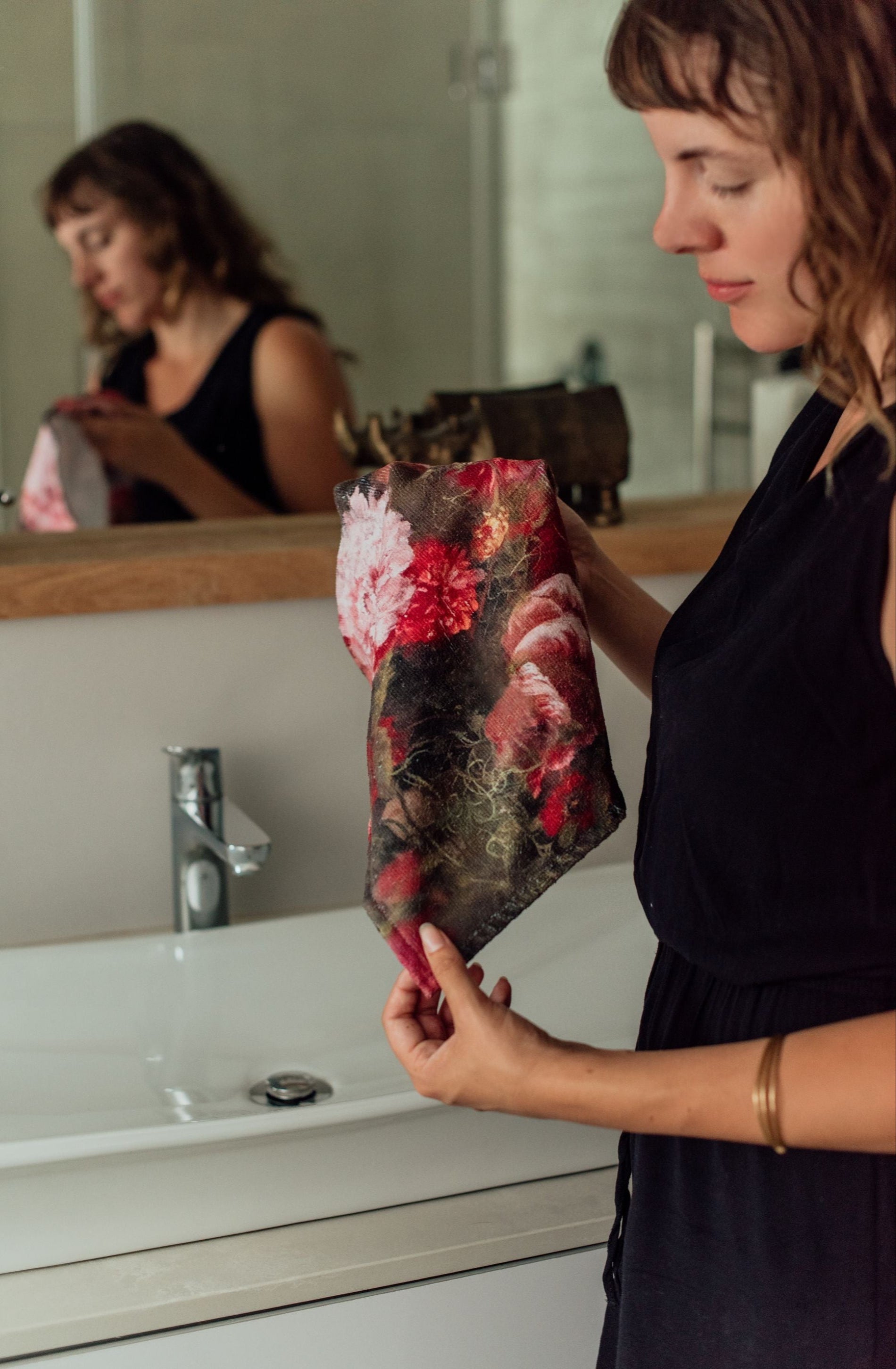 Face Towel- Pink Peony Floral