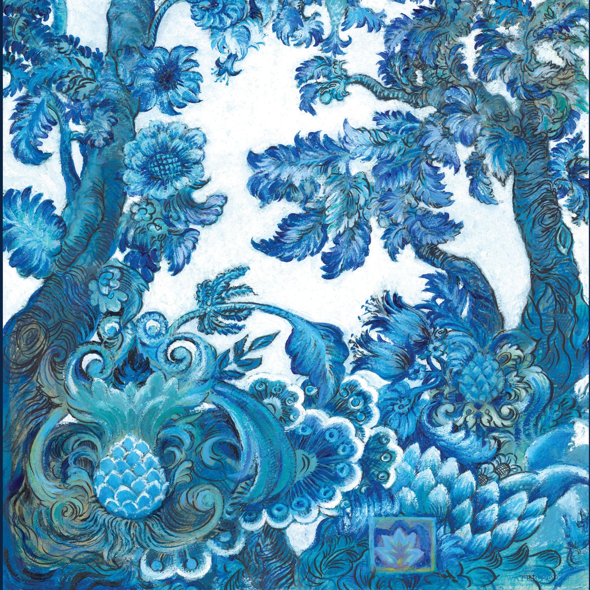Face Towel- Blue Forest