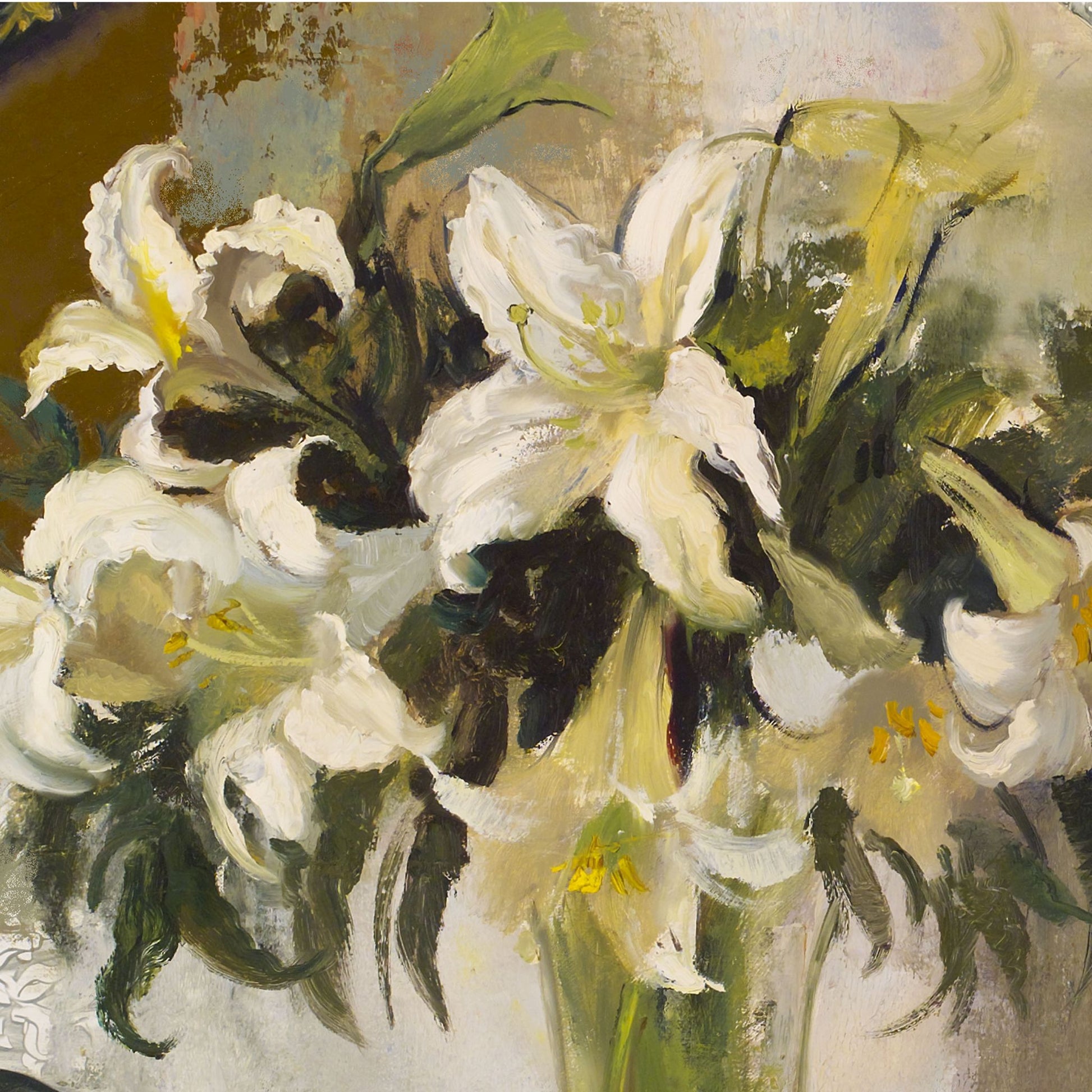 Face Towel- White Lillies