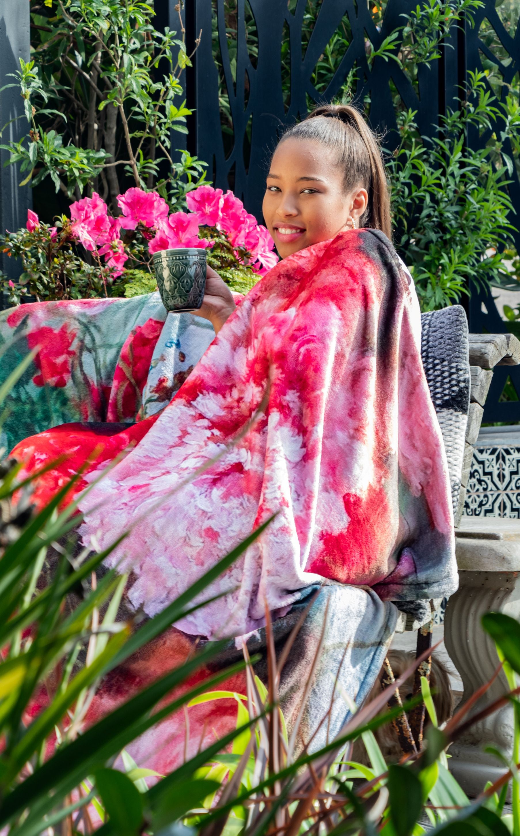 Winter Blanket - Pink Peony Floral