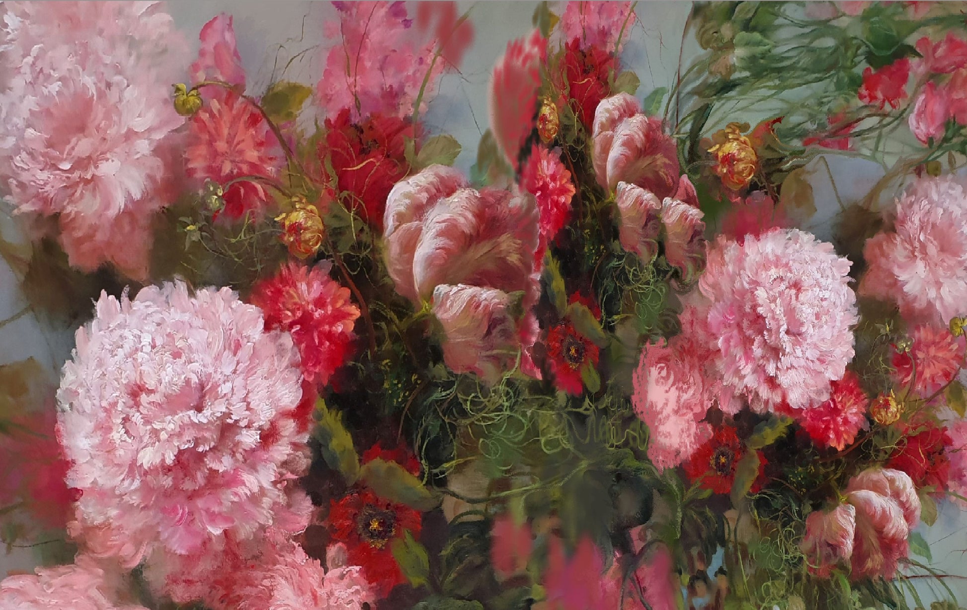 Winter Blanket - Pink Peony Floral